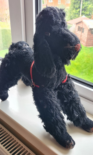 Vintage black soft toy - black, poodle