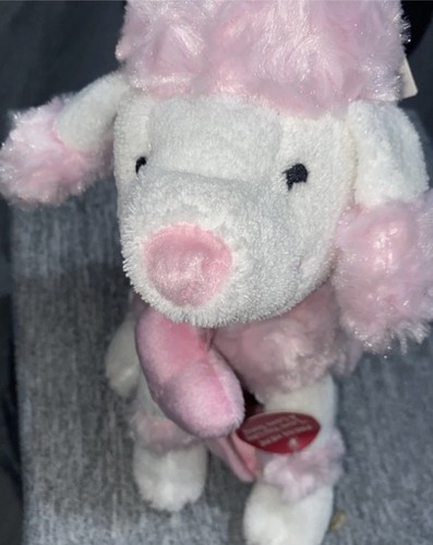 Pink white clean plush - white,