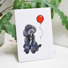 Black Toy Poodle Birthday Card